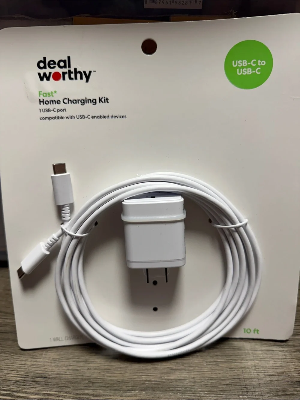 White USB-C to USB-C Fast Home Charging Kit